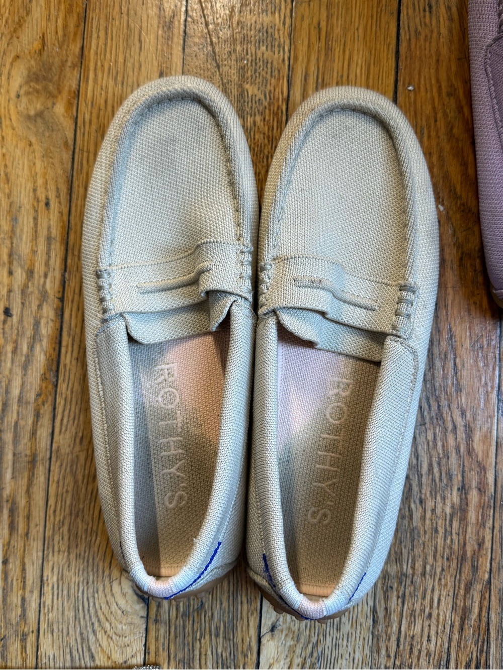 Rothy's Women's Beige Canvas Penny Loafers